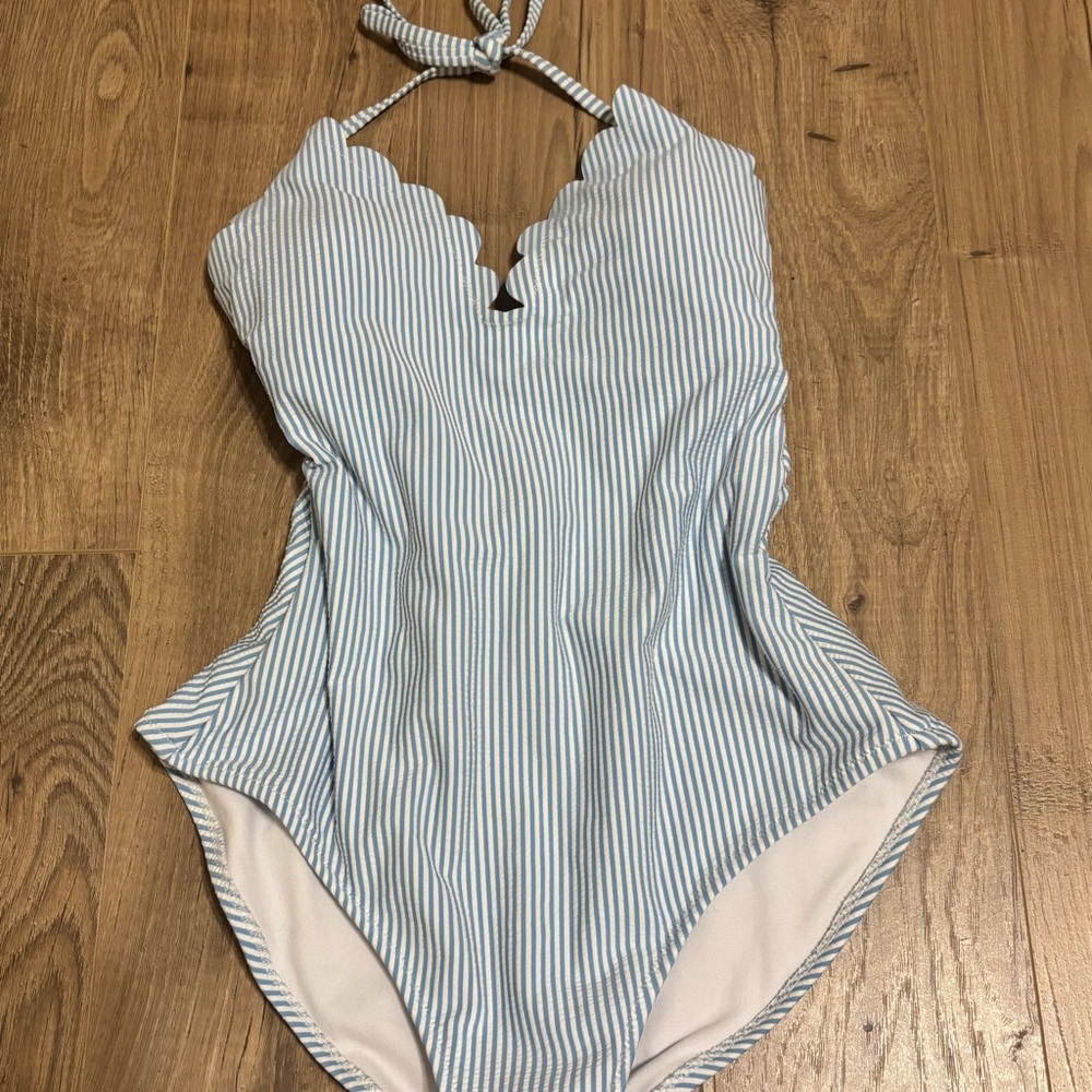 Jessica Simpson Striped One-Piece Swimsuit